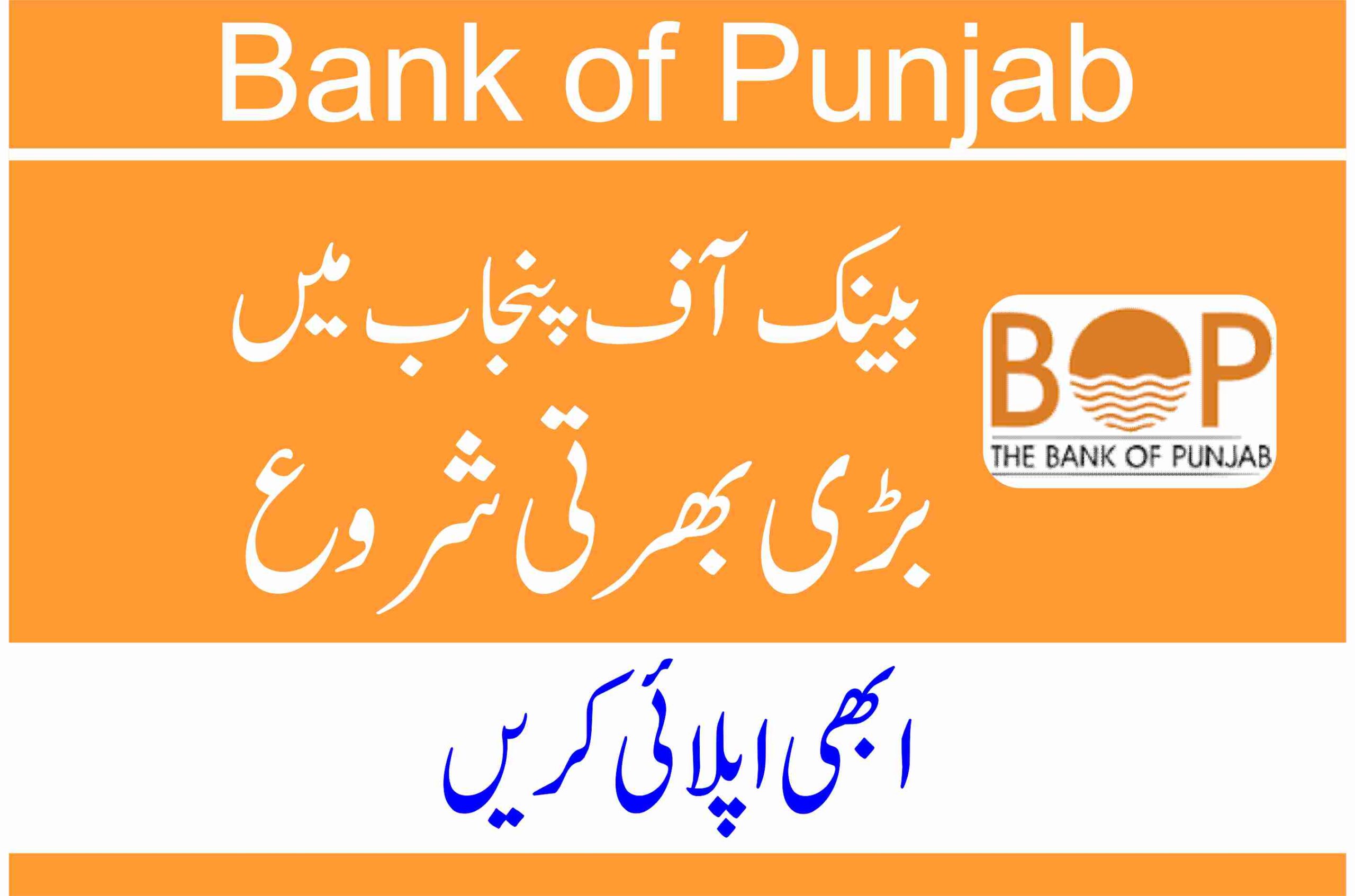 Bank of Punjab Jobs March 2024